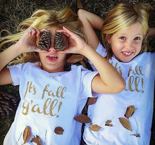 It's Fall, Y'all Gold Glitter Youth Tee Holiday