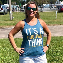 It's A Duuuval Thing Duval Florida Teal Gold Football Women's Tank SSS