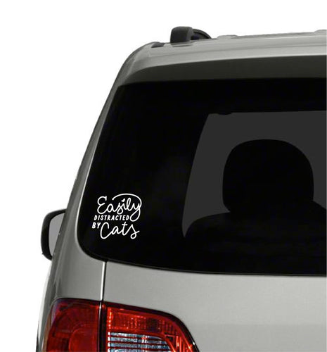 Easily Distracted by Cats Window Car Decal New