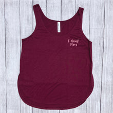Maroon tank top with small pink writing saying, "F-Bomb Mom",  - Maroon - Pink - Mom