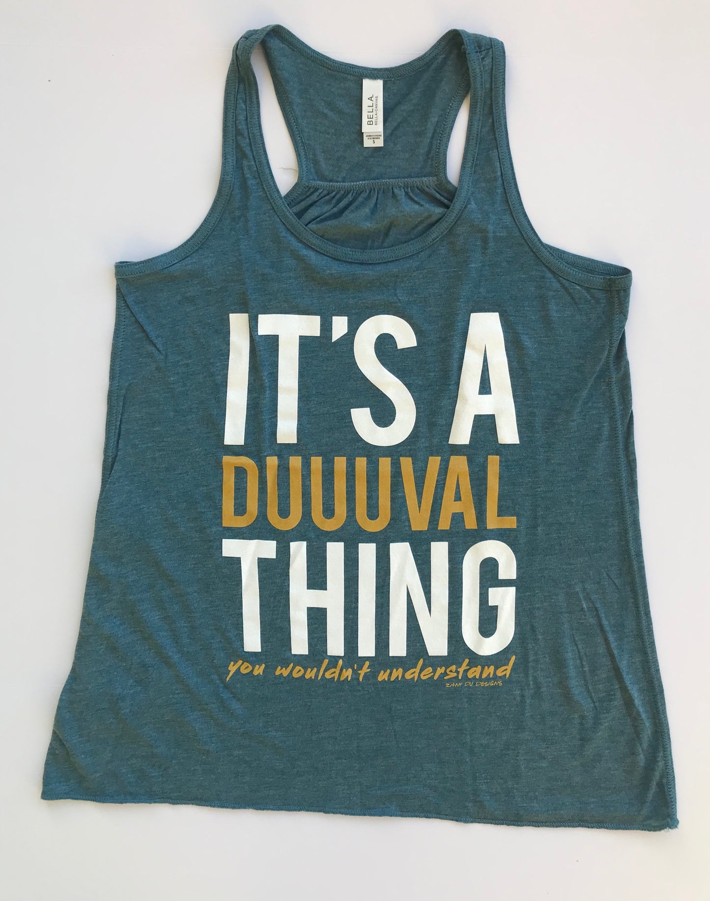 It's A Duuuval Thing Duval Florida Teal Gold Football Women's Tank SSS