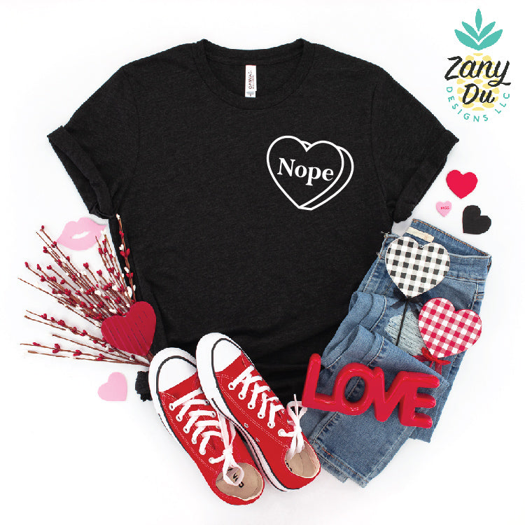 Nope Candy Heart Adult Tee