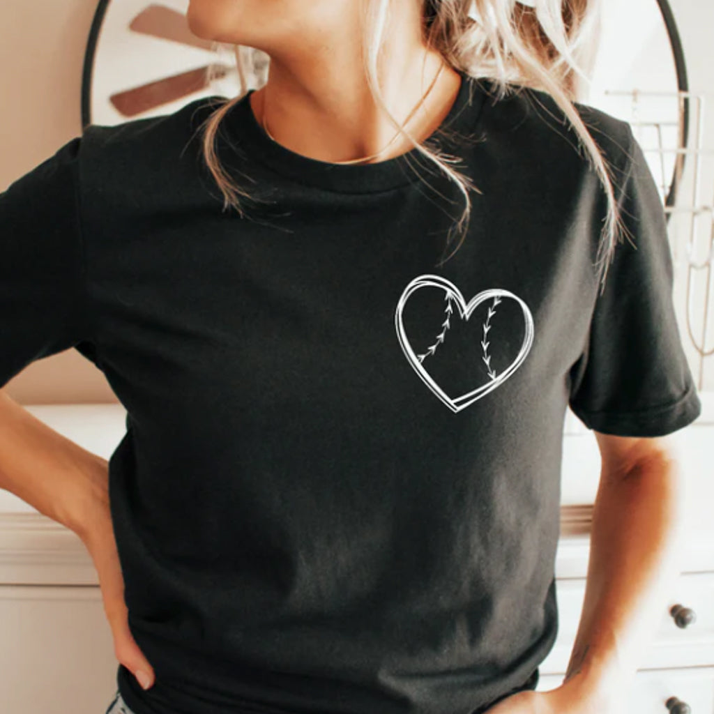 Baseball Softball Heart Tee