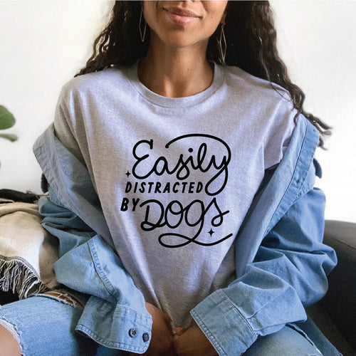 Easily Distracted By Dogs Tee New