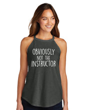Obviously Not the Instructor Rocker Tank Womens Black Frost New